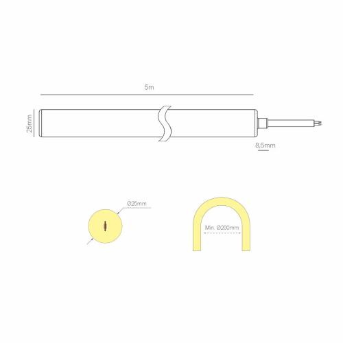 FINE-25 LED-STRIP 1m 24VDC 20W/m CCT IP67 25mm