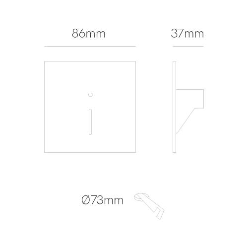 LAO Treppenstufenleuchte Sensor Switch 2.700K/3.200K/4.000K inkl. Abdeckung in Weiß und Schwarz