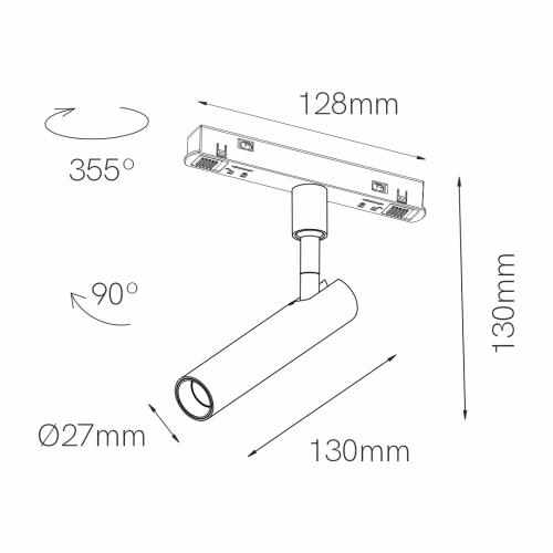 48V  ALP MAGNET  LED Strahler  4,5W  48V  3.000K  SCHWARZ