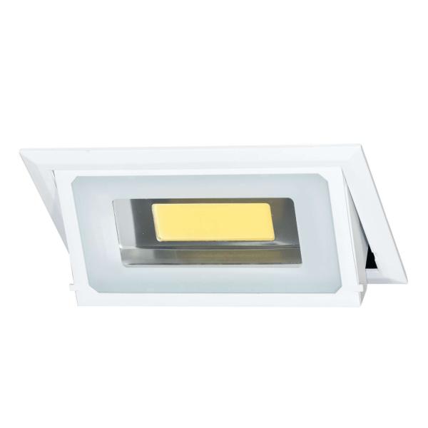 BONN  LED Einbaudownlight  WEISS  40W  rechteckig  kippbar 100°  3.000K