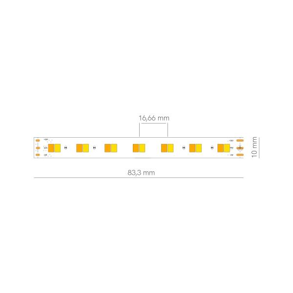 FINE-42 N LED-STRIP 5m ROLLE 168LED/m IP20 24VDC 19,2W/m 90Lm/W 1.800K-4.000K CRI90 Breite 10mm 1728Lm/m