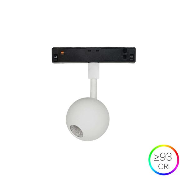 48V  BORA MAGNET  LED Schienenstrahler /Kugelstrahler  WEISS  4,5W  48V  36°  2.700K  315Lm