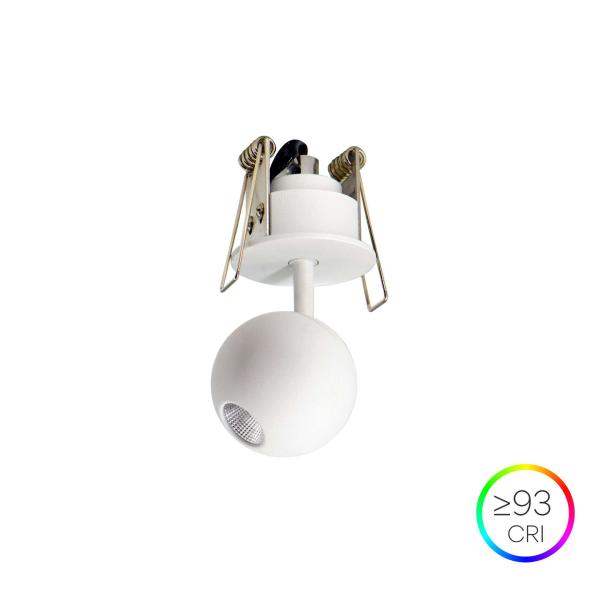 BORA FLORON  LED Einbau-Strahler /Kugelspot  WEISS  4,5W  240V  36°  2.700K  290Lm