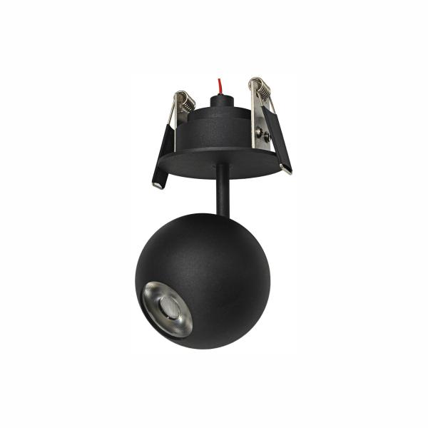 BORA FLORON  LED Einbau-Strahler /Kugelspot  SCHWARZ  8,5W  240V  36°  2.700K  530Lm