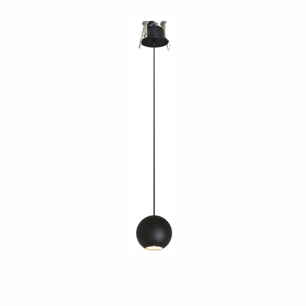 BORA FLORON  LED Einbau-Pendelleuchte /Hängelampe  SCHWARZ  8,5W  240V  36°  2.700K  530Lm