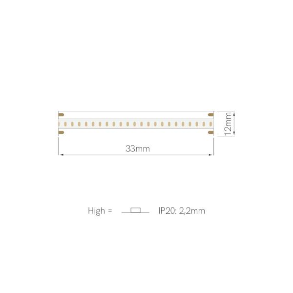 FINE-66 LED-STRIP 1m 840LED/m IP67 24VDC 20W/m 1050Lm/m RGB-W CRI90 12mm