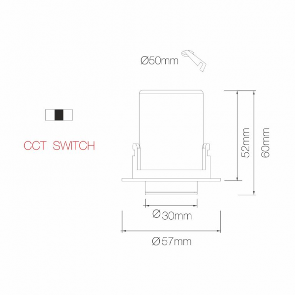 Nano Oxo C quadratisch | schwarz | LED Einbaustrahler 4W 45° ausziehbar | schwenkbar | drehbar CCT switch 2.700K | 3.000K | 4.000K | CRI90