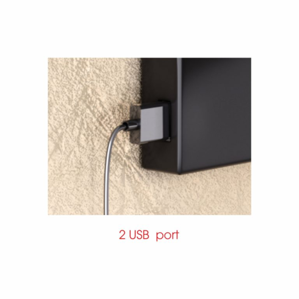 BEAM schwarz 5W 40° LED Wandleuchte, Leseleuchte dimmbar mit 2 x USB und Ablagemöglichkeit