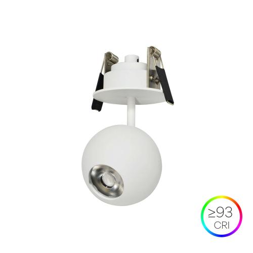 BORA FLORON  LED Einbau-Strahler /Kugelspot  WEISS  8,5W  240V  36°  3.000K  540Lm